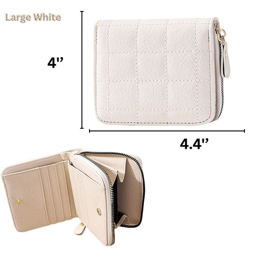 White Zip Wallet
